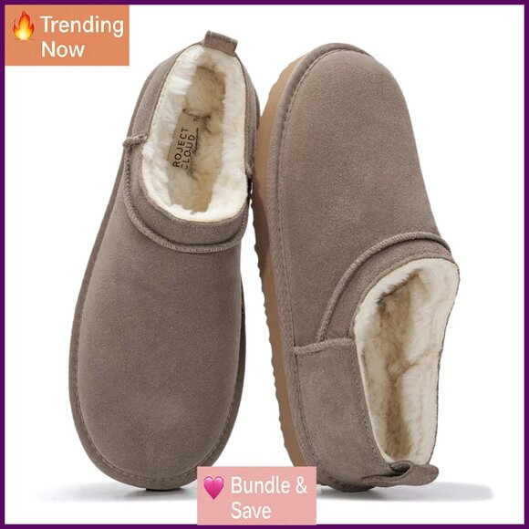 Genuine Leather Micro Boots with Memory Foam Insole Slip On Ankle Boots